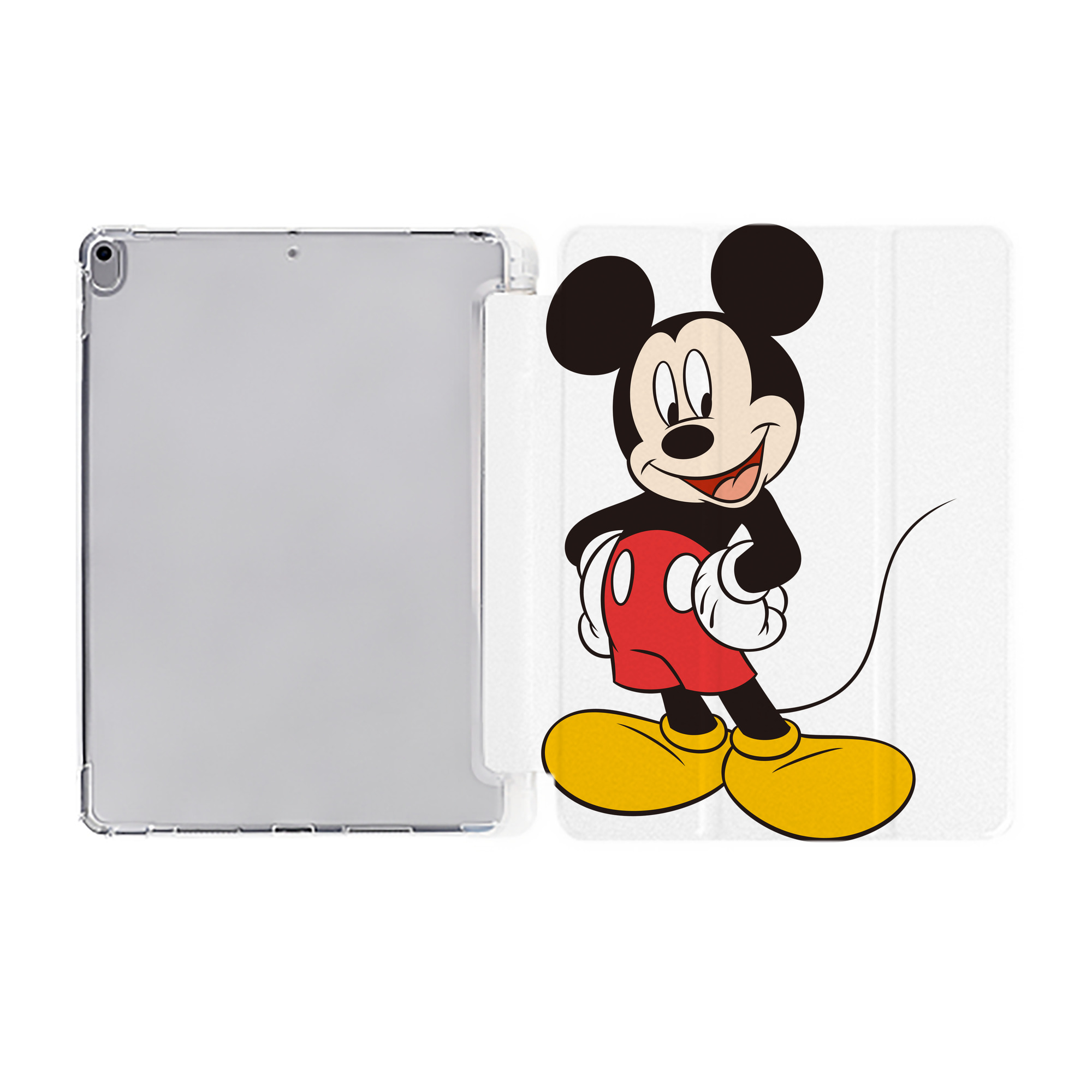 （画像用） ミッキーマウス Mickey Mouse IPad ケース ペン収納付き 三つ折りスタンド PUレザー×シリコン 対応機種9.5/10.5/10.9インチ